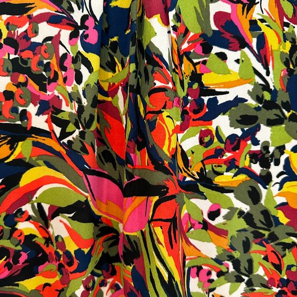 NWOT Jaclyn Smith Tunic Top HiLo MultiColor Long Sleeve V-Neck 2 Pockets Size Lg - Picture 7 of 9